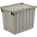 Global Industrial Distribution Container With Hinged Lid, 21-7/8x15-1/4x17-1/4, Gray 257811